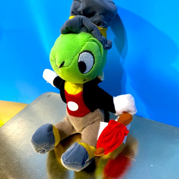 DISNEY EXCLUSIVE NWT VTG 1990s PINOCCHIO RETIRED JIMINY CRICKET BEAN BAG PLUSH - Picture 4 of 9